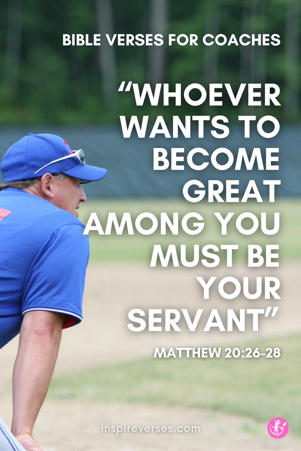Pinterest image for blog post about Bible verses for coaches — inspiring scripture quotes.